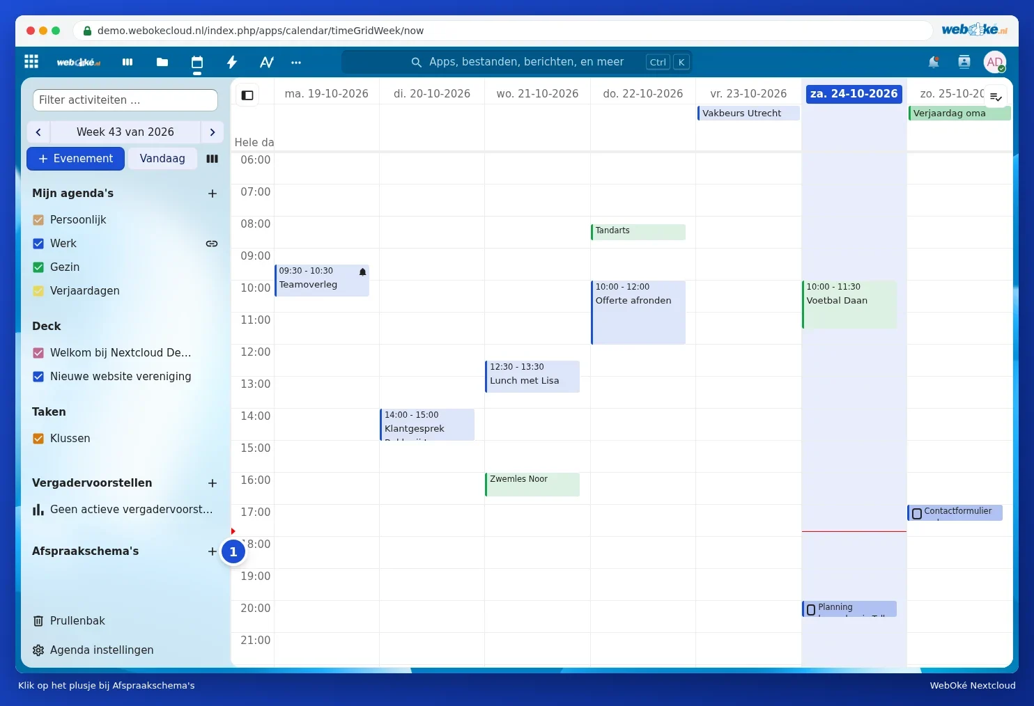 The plus icon next to Appointment schedules in Calendar