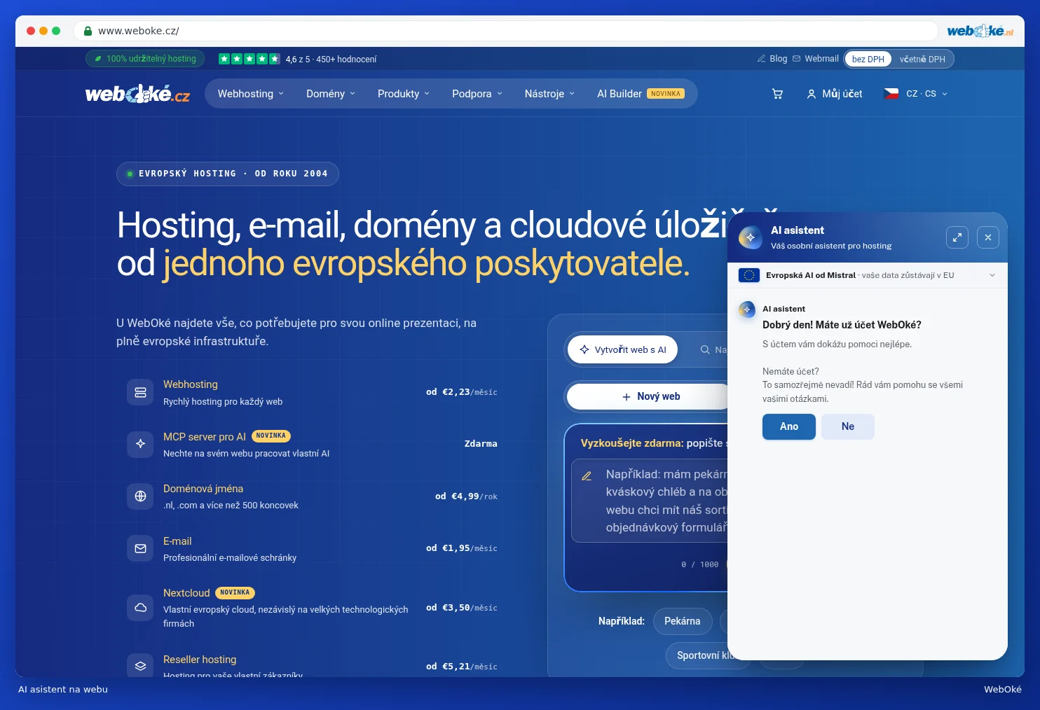 AI asistent na webu