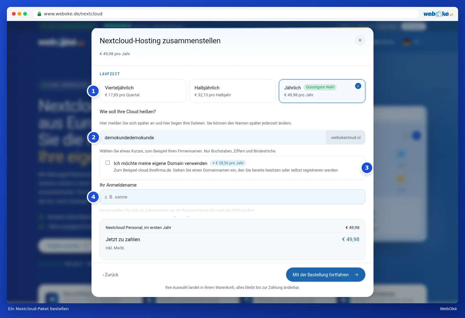 Ein Nextcloud-Paket zusammenstellen