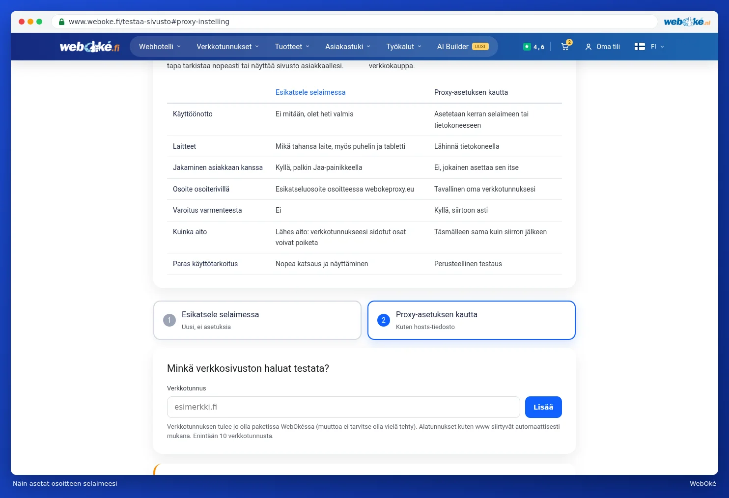 Välilehdet, joilla on vaiheittaiset ohjeet Firefoxille, Windowsille ja Macille, sekä ohjeet käytöstä poistamiseen