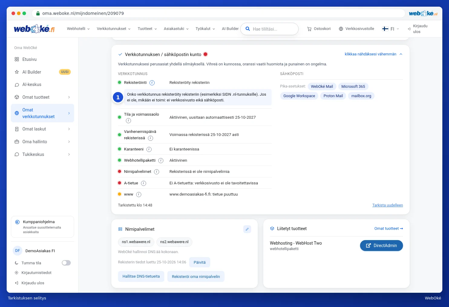 Selitys Rekisteröinti-tarkistuksesta