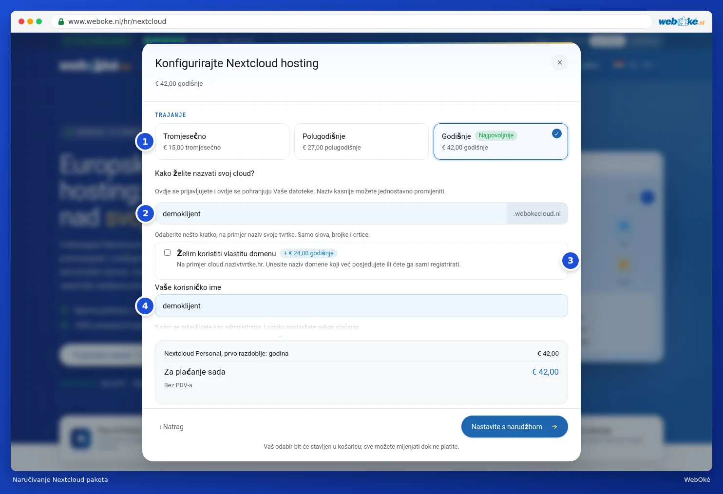 Sastavljanje paketa Nextcloud