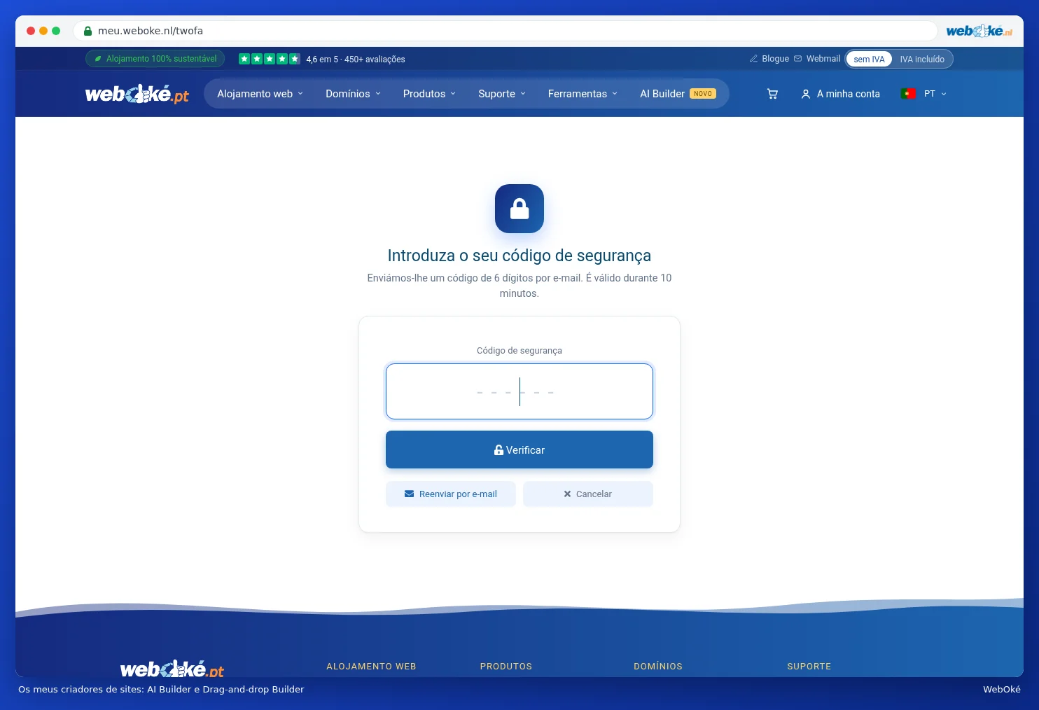 Os meus criadores de sites com os separadores AI Builder e Drag-and-drop Builder