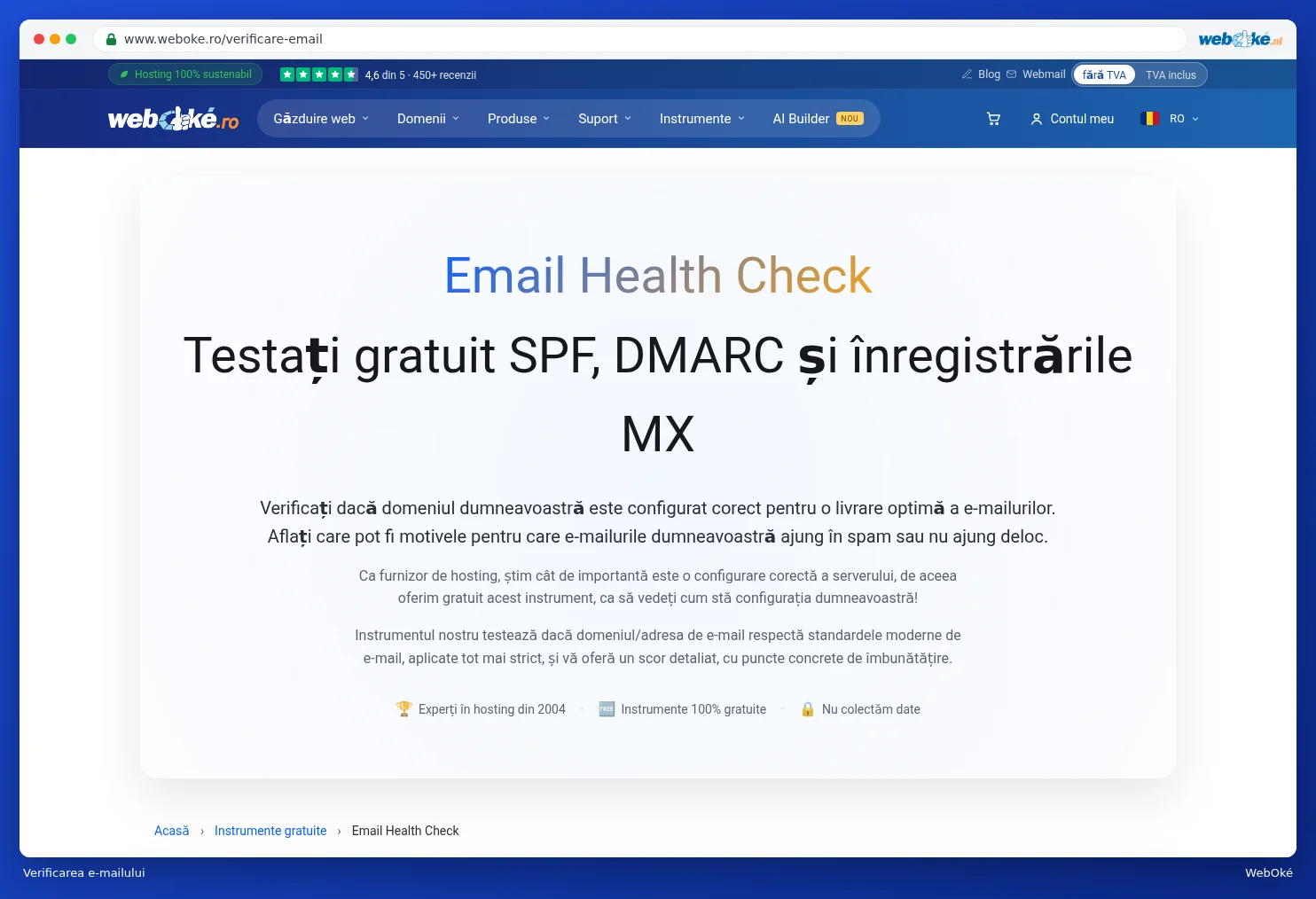 Verificarea de e-mail pe website cu câmpul de introducere