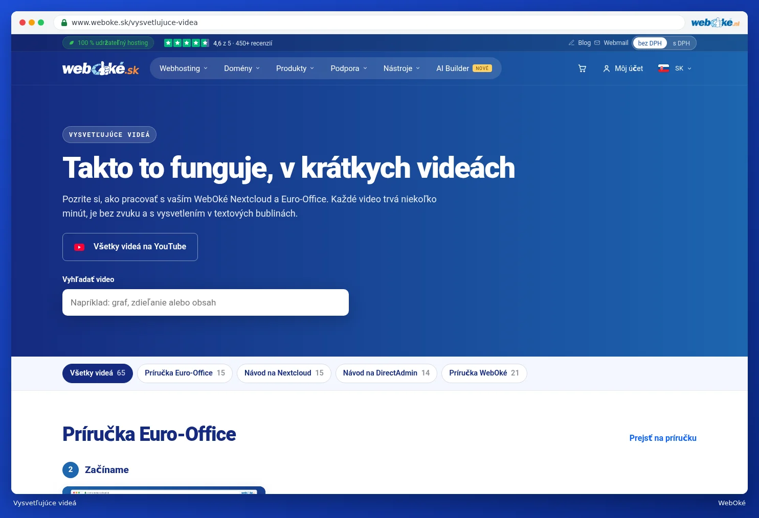 Stránka Vysvetľujúce videá