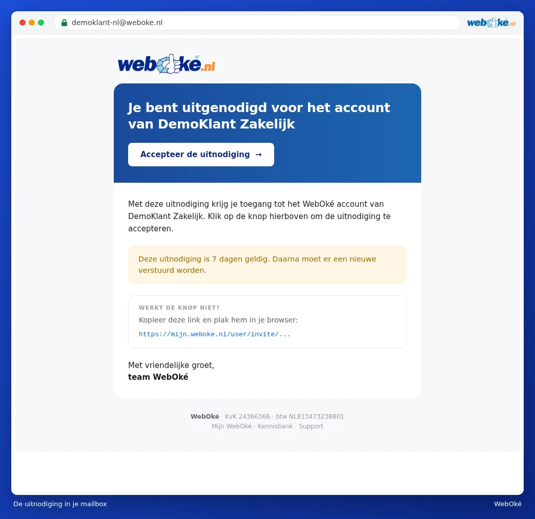 The invitation email with the Accept invitation button